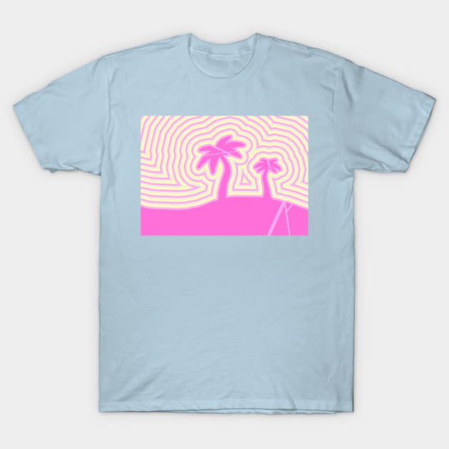 Pink beach T-Shirt by Nostrilz27